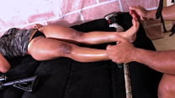 Playing with Nina Rivera's lovely feet is something that Don Whoe enjoys doing. Foot fetish featuring Don and Nina that is quite hot.