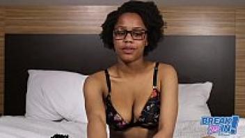 A complete stranger makes a begging request for BDSM from a shy black cuteie.