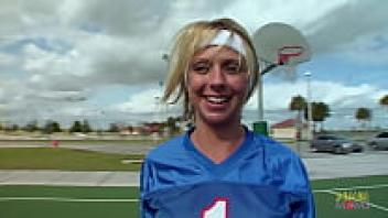 With her coach, a football player goes home to have sexual relations.