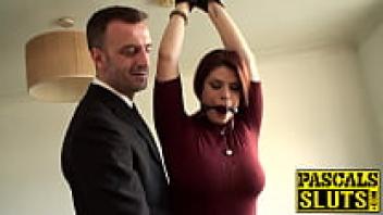 Beautiful redhead with a bondage It is a stick prick that Lucia Love rides.