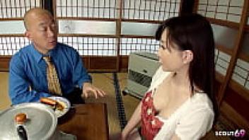 In a restaurant in Japan, an elderly wealthy man talks to a Japanese waiter about his passion for an uncensored creampie.