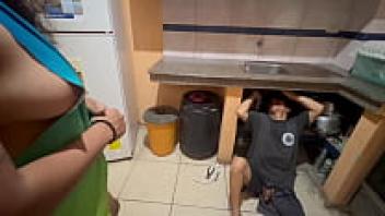 The vagina of a gorgeous neighbor girl is adjusted by a shameful plumber while she solicits additional sexual favors.