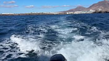 On a boat, engaging in risky public sex with a gorgeous stepmother