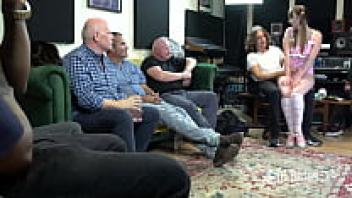 Check out this preview of an interracial age gap gangbang with many cream pies.