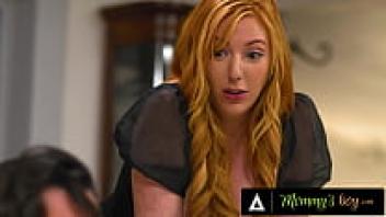 MOMMY'S BOY: Organic MILF Using a vacuum cleaner, Lauren Phillips caught her lustful husband masturbating.