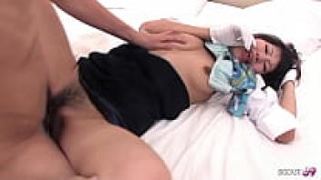 Uncensored JAV Cosplay Casting: Creampie Sex with Japanese Skinny Teen in Pantyhose