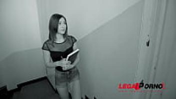 Sweet, tiny girl Mina fills her shaved pink with tutor's big cock. GP276