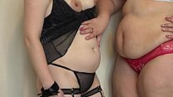 After an orgasm, the hairy pussy pushes a banana, and the lesbian adores the doggystyle of her pregnant partner.