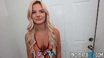 Property-Sex Because she loves the landlord, the petite blonde babe receives a special deal on rent.