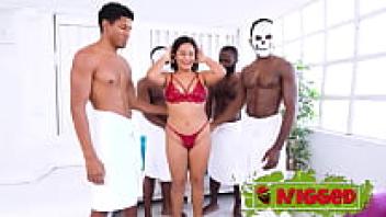 A Latina with natural tits desires the affection of many Black people at once. Lana Villafuerte really enjoys it!