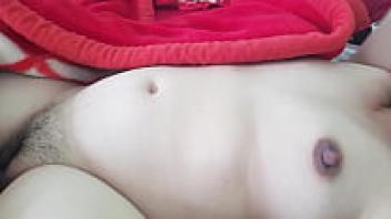 The husband and wife flirt with one another.