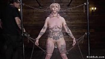 Bondage spanking of a big ass alt slave