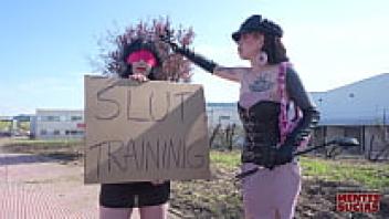 BDSM: Fedora administers the punishment after Emmita misbehaves.