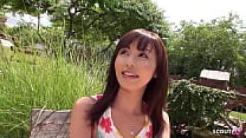 Uncensored JAV porn: Dangerous Garden Sex in Japan on a First Date with a Skinny Japanese Teen Marica Hase and a Stranger
