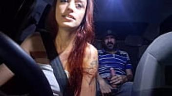 An app driver that is married witnesses a passenger masturbating from behind!