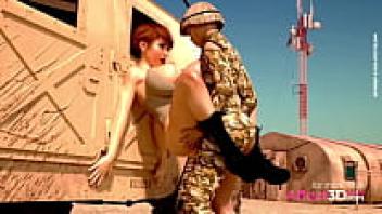 In a 3D animated HD porn, military big-tits girls engage in futanari sex.