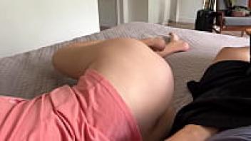 Before going to bed, the hot stepmother neglected to put on her underwear.