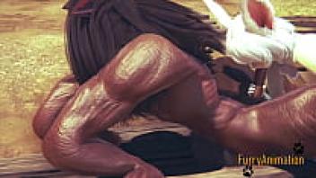 Japanese Manga Anime Yiff Porn Video: Furry Hentai 3D: Beast and Bunny Engage in Wild Sexual Intercourse on the Mountain