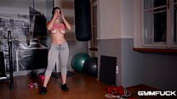 Gym Love Masturbation Causes Nekane's Pussy to Get Wet and Her Big Tits to Sway