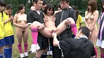 Asian Girls Playing Unclothed Football