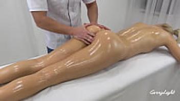 Massage at Home Creampie, the beloved Young Naughty Teen for the First Time Fingering Pussy Massage in the Dog Style