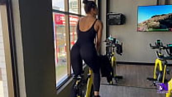 After teasing all day, the Latina fitness babe gets a lot of love after going from the gym to Creampie.