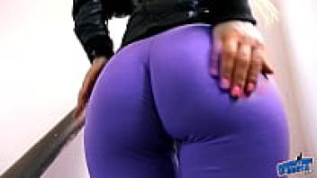 Amazing Big Ass Teen Revealing Cameltoe and Big Boobs on the Terrace