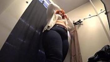 Bbw was captured by a covert camera in the mall's public changing area. Voyeur. PAWG. Mature MILF.