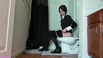 Wednesday Addams Peeing [Voyeur] Sage Edritch in Pantyhose