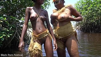 By the river, I am being subjected to a savage sex ritual by tribal African girls.