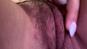 Close-up of a hairy pussy