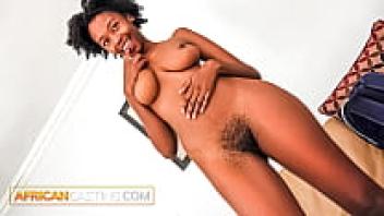 To get booked, a naughty 18-year-old Ebony hottie is willing to suck a big cock producer.