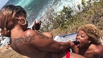 Nina Rivera vs. Porsha Carrera on Strapon Lesbian Beach